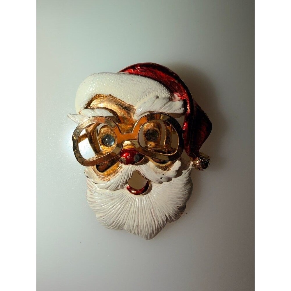 Vintage Santa Claus Brooch/Pendant with Glasses